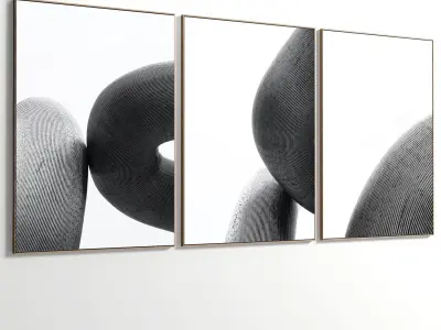 Abstract Painting Set of 3 pieces - No 42 Low-poly 3D model