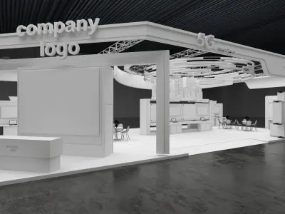 exhibition stand 20x10 model 3D model 3D model