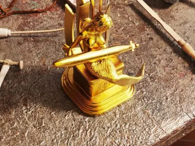 Mermaid carrying a submarine 3D print model