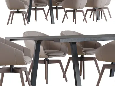 Montis Doble Dining Table Set 3D model