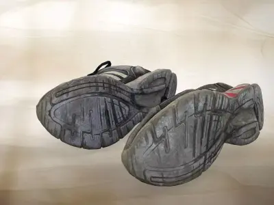 A pair of used sport shoe 019 Low-poly 3D model