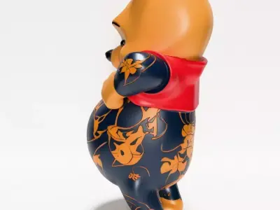 Winnie the Pooh and Piglet Japanese Tattoo Yakuza Pop Art toy 3D print model