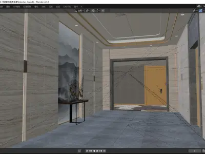 Hotel hallway  3D model