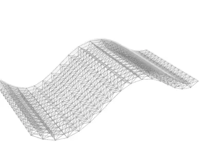 Wave roof 3D structure 3D model