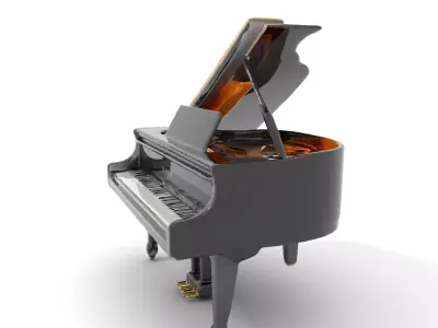 Elegant Black Grand Piano model pack Low-poly 3D model