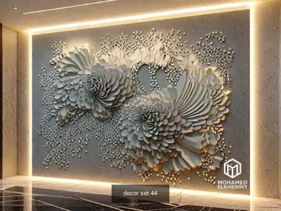 Sculpted Harmony 3D Wall Panel Collection Vol 2 3D Model Pack