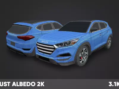 Mobil Game-Ready SUV Car 1 Low-Poly Low-poly 3D model