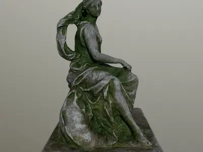 statue 2 of woman holding child Low-poly 3D model