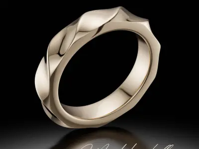 Twist Infinity Diamond Ring - Luxury Gold Band 3D print model