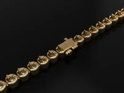 3mm Bezel Tennis Bracelet Links 3D print model