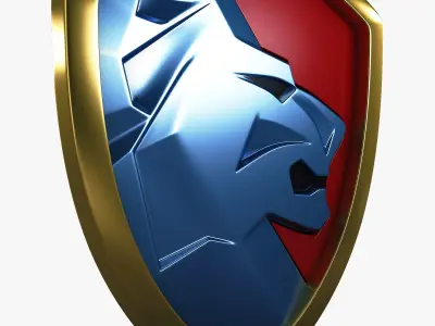 Lion Shield Insignia v 2 3D model