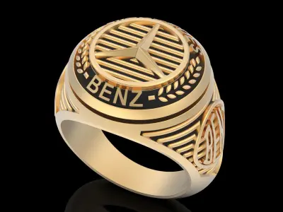 Benz ring silver gold printable jewelry 3D model 3D print model purchase