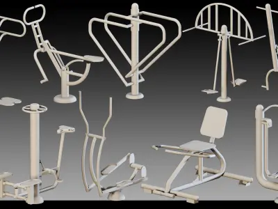 42 Urban Sport Props- Kitbash- High detail 3d models Low-poly 3D model