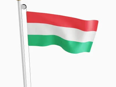 Flag of the Hungary  Low-poly 3D model