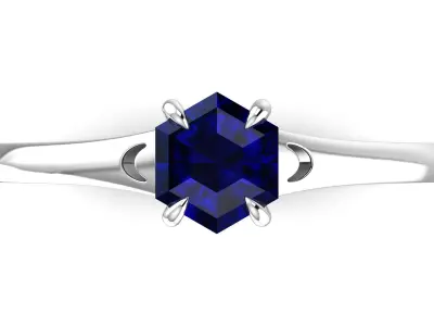 Hexagon Engagement Ring 3D print model