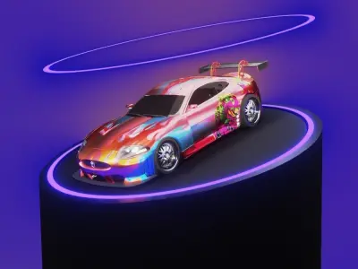 Graffiti texture 36 car pack 3D model