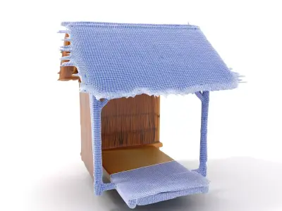 Tropical Bamboo Hut model pack Low-poly 3D model