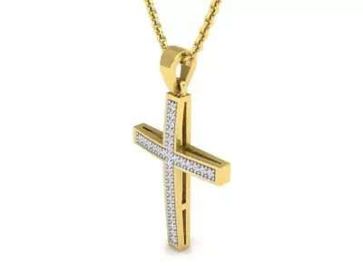 AV 717 Diamond Cross Pendant 3D print model