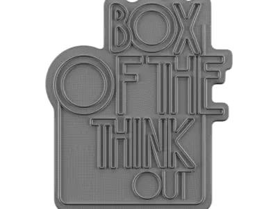 Box of the think out Neon Sign 3D model
