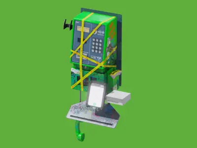 Futuristic Public Phone Free low-poly 3D model