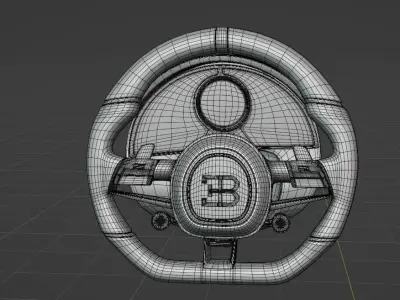 Bugatti la voiture noire Low-poly 3D model