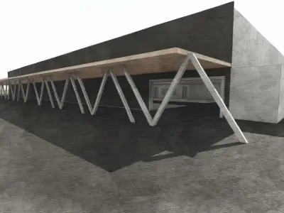 Modern build and Car Service - Sales  3D model