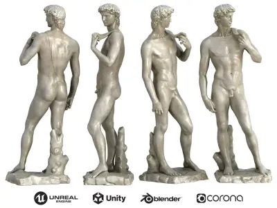 Statue 08 Low-poly 3D model