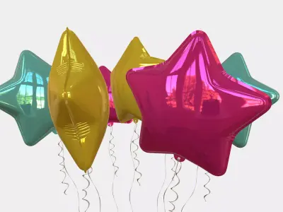 Helium Balloons Star 3D model
