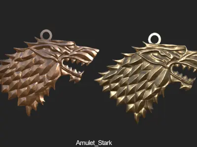 Game Of Throne Stark Amulet  3D print model