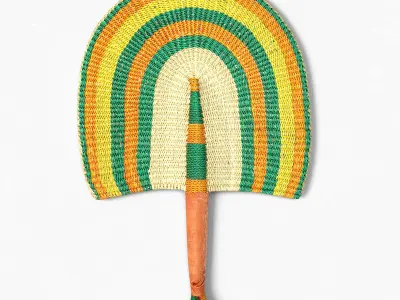 African Handwoven Fan 1 3D model