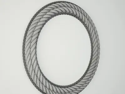 Round Nautical Rope Wall Mirror 3D model