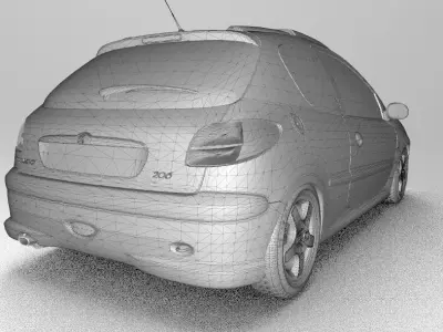 Peugeot 206 GTI 2009 interior 3D model