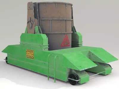 Ladle Transfer Car Low-poly 3D model