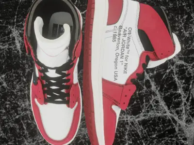 AIR JORDAN 1 OFF WHITE CHICAGO 3D SHOES Low-poly 3D model