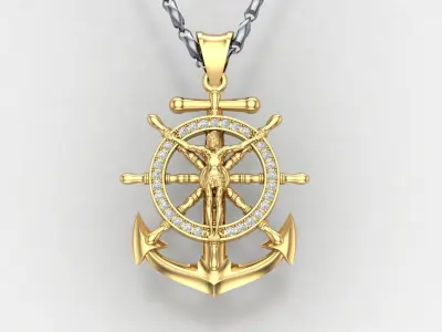Anchor Cross Jesus D2 3D print model