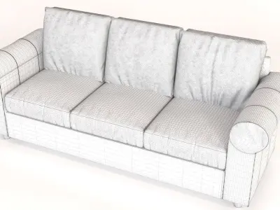 SofaPBR seater leather sofa 3D model