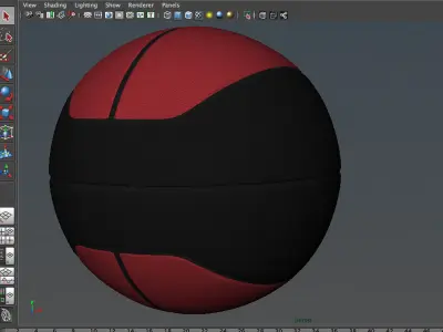 Basketball ball euro red-black Low-poly 3D model