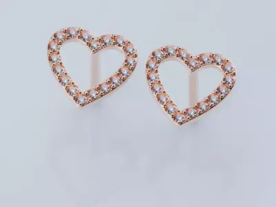 Earringss Heart 3D print model