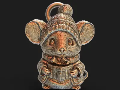 mouse christmas decor 3D print model