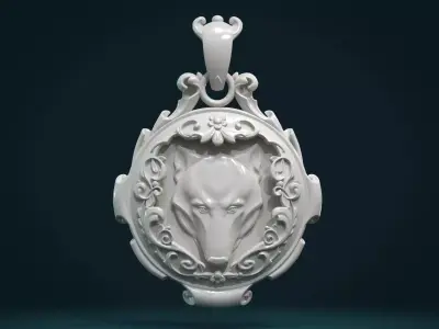 Wolf Pendant II 3D print model