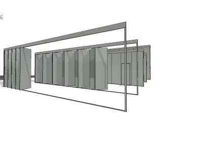 Revit Family mobile wall with doors movable fullly parametric  Low-poly 3D model