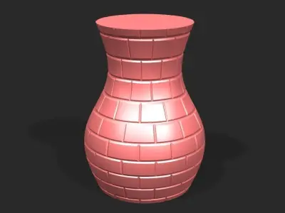 Cups and vases - brick surface 3D print model