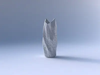 Vase twisted double arc hexagon with mosaic plates 3D print model
