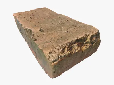 Brick block Low-poly 3D model