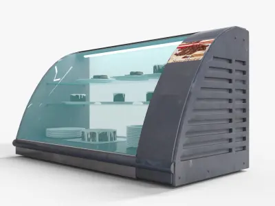 Supermarket Cake Shelve Low-poly 3D model