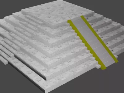Pyramid with steps Free low-poly 3D model