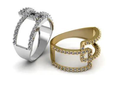 Stylish Engagement Diamond ring 3d Printable Model 3D print model