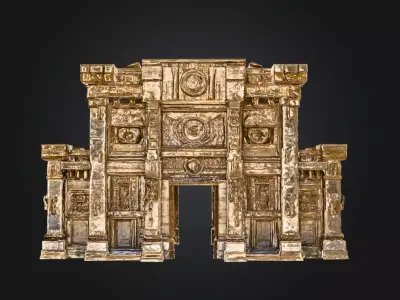 Ancient Stone Temple Epic Fantasy Environment Asset Low-poly 3D model