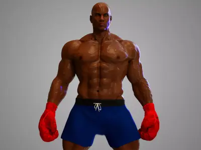 Male African BOX - MMA Fighter 3D model
