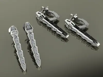 Bvlgari Snake Serpenti Earring 3D print model